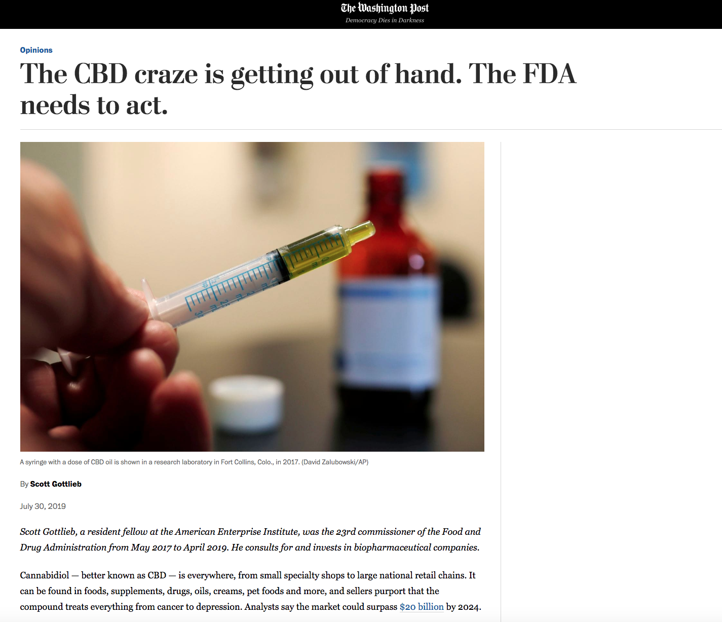 The CBD craze is getting out of hand. The FDA needs to act.