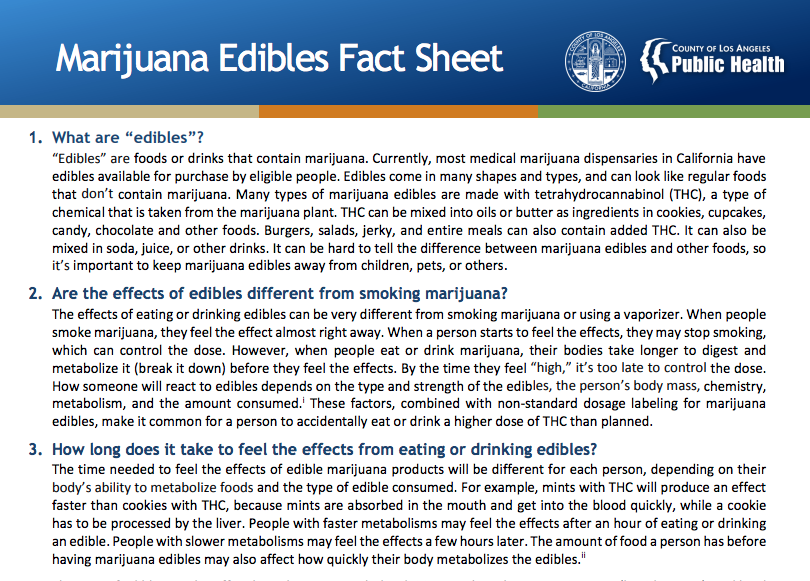 Marijuana Edibles Fact Sheet
